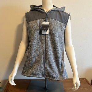 Fossa Apparel District Hooded Sweater Fleece Vest Sz L NWT